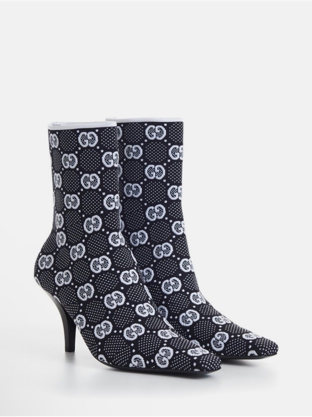 GUCCI Boots With Pointed Toe & Allover GG Logo Motif